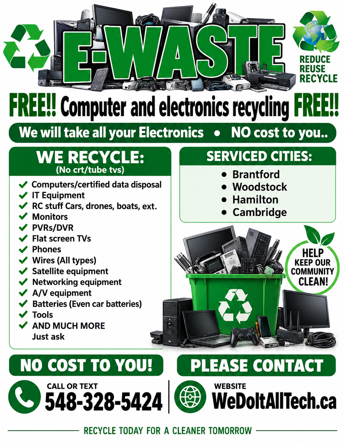 E-Waste Recycling - FREE Computer and Electronics Recycling